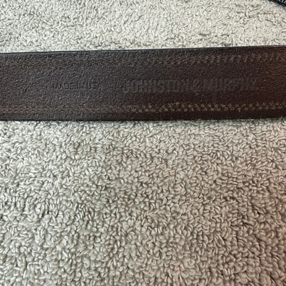 Johnston & Murphy Mens Brown Italian Steerhide Leather Dress Belt Size 36 USA